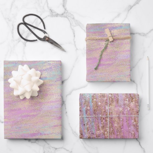 Ein sehr einsames Sparkle Glitzy Gold Weihnachten Geschenkpapier Set (Vorderseite)