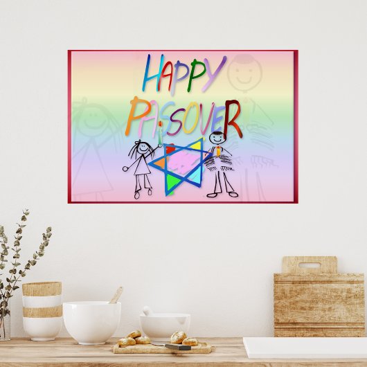 Ein sehr farbenfroher Pessach Poster (Küche)