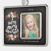 Ein sehr frohe Weihnacht-schwarzes mit Rahmen-Ornament Silber (Links)