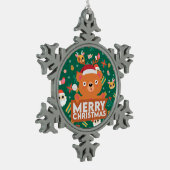 Ein sehr frohe Weihnachten Schneeflocken Zinn-Ornament (Links)