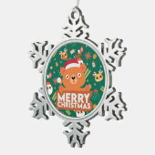 Ein sehr frohe Weihnachten Schneeflocken Zinn-Ornament (Rechts)