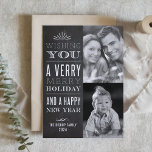 Ein sehr frohe Weihnachts-Imitat Chalkboard Zwei F Feiertagskarte<br><div class="desc">Wir wünschen Ihnen einen angenehmen Urlaub und ein gutes neues Jahr! Senden Sie Ihre Urlaubswünsche mit dieser individuell gestaltbaren Urlaubskarte an Freunde und Familie. Diese Foto-Urlaubskarte weist ein Imitat-Chalkboard-Muster auf. Personalisieren Sie diese, indem Sie Ihre Daten hinzufügen. Diese individuelle Urlaubskarte ist auch in anderen Farben und mit einem Kartenmaterial erhältlich....</div>