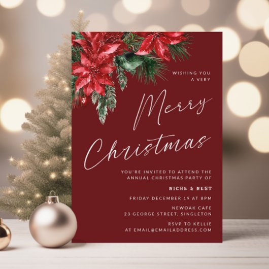 Ein sehr frohe Weihnachts-Klassik-Party Rot Einladung