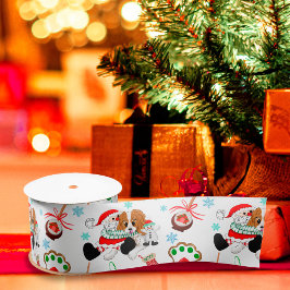 Ein sehr froher Cavalier King Charles Weihnachten Satinband