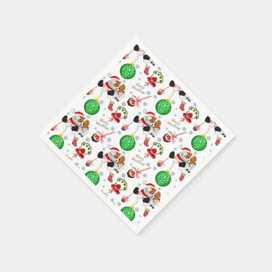 Ein sehr froher Cavalier King Charles Weihnachten Serviette (Ecke)