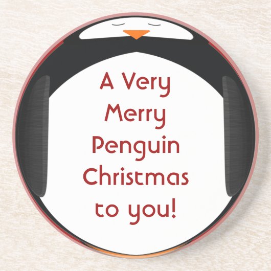 Ein sehr froher Pinguin Weihnachten für Sie Unters Getränkeuntersetzer (Vorne)