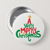 Ein sehr froher Weihnachts-Round-Button Button (Vorne & Hinten)
