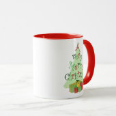 Ein sehr froher Weihnachtsbaum und Geschenke Feier Tasse (VorderseiteRechts)