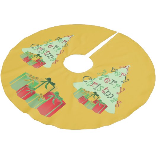 Ein sehr froher Weihnachtsbaumrock Polyester Weihnachtsbaumdecke (Schrägansicht)