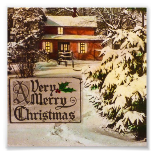 Ein sehr froher Weihnachtsklassiker traditioneller Fotodruck (Vorne)