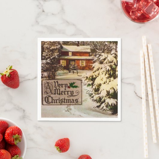 Ein sehr froher Weihnachtsklassiker traditioneller Serviette (Beispiel)