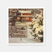 Ein sehr froher Weihnachtsklassiker traditioneller Serviette (Vorderseite)