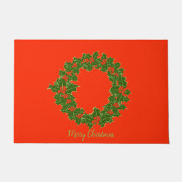 Ein sehr froher Weihnachtskranz Fußmatte