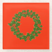 Ein sehr froher Weihnachtskranz Glasuntersetzer (Vorderseite)