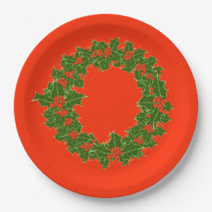 Ein sehr froher Weihnachtskranz Pappteller