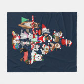 Ein sehr frohes Doggie Weihnachten Fleecedecke (Vorderseite (Horizontal))