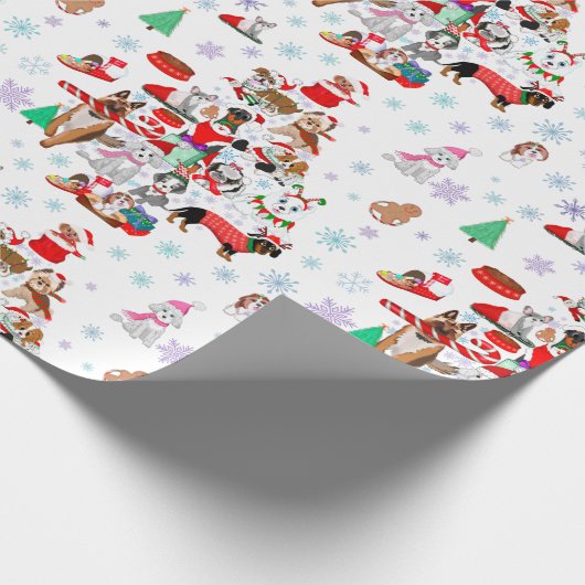 Ein sehr frohes Doggie Weihnachten Geschenkpapier (Ecke)