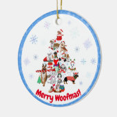 Ein sehr frohes Doggie Weihnachten Keramik Ornament (Links)