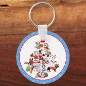 Ein sehr frohes Doggie Weihnachten Schlüsselanhänger (Vorderseite)