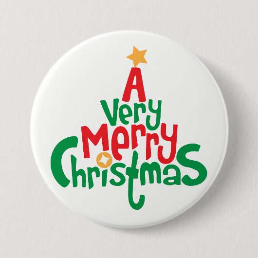 Ein sehr frohes Weihnachts-Rundbutton Button (Vorderseite)