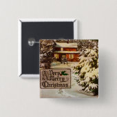 Ein sehr frohes Weihnachtsklassik-Traditioneller-W Button (Vorne & Hinten)