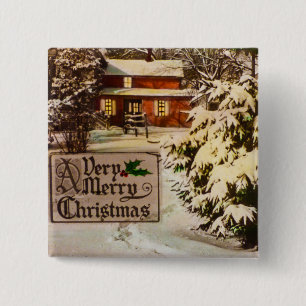 Ein sehr frohes Weihnachtsklassik-Traditioneller-W Button
