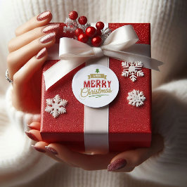 Ein sehr fröhlicher Weihnachten Eleganter Round St Runder Aufkleber