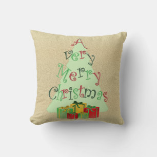 Ein sehr fröhlicher Weihnachts-Burlap-Look Kissen