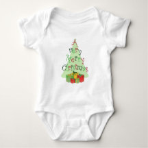 Ein sehr fröhlicher Weihnachtstext mit Baum und Ge