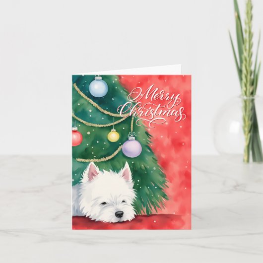 Ein sehr fröhlicher Westie Hund Weihnachten (Vorderseite)