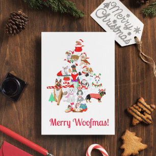 Ein sehr fröhliches Hündchen-Weihnachten Feiertagskarte