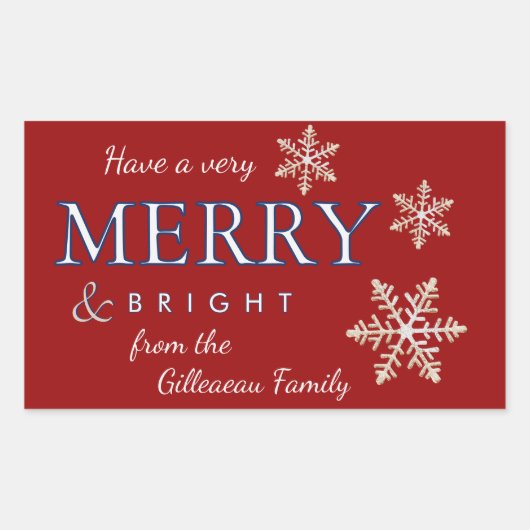 Ein sehr fröhliches und helles Weihnachtspaket ode Rechteckiger Aufkleber (Vorderseite)