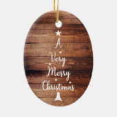 Ein sehr fröhliches Weihnachtsbaum Foto Rustikales Keramik Ornament (Hinten)
