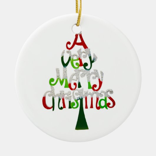 Ein sehr fröhliches Weihnachtsgeschenk Keramikornament (Vorne)