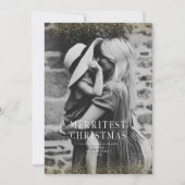 Ein sehr Funkelnd Weihnachts-Glitzer Gold-Foto Einladung (Vorderseite)