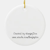 Ein sehr Giraffen-Weihnachten - Schneemann Keramikornament (Hinten)