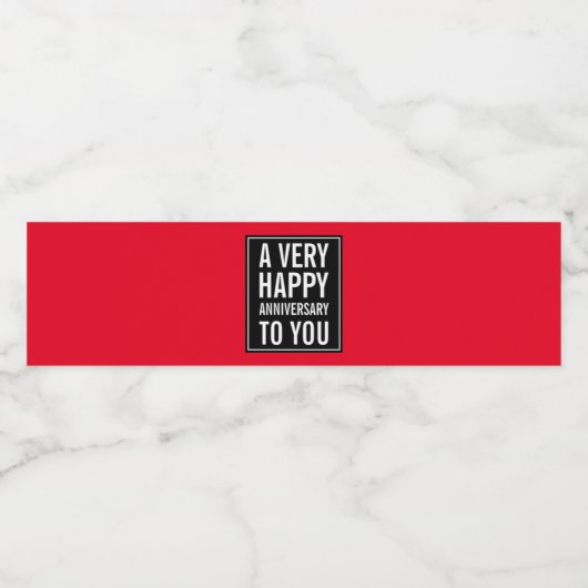 Ein sehr glücklicher Jubiläum für euch Rot und Sch Wasserflaschenetikett (Einzelnes Label)