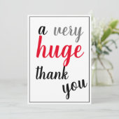 Ein sehr großer Dank, dass Sie Red Black Gray schä Dankeskarte (Stehend Vorderseite)