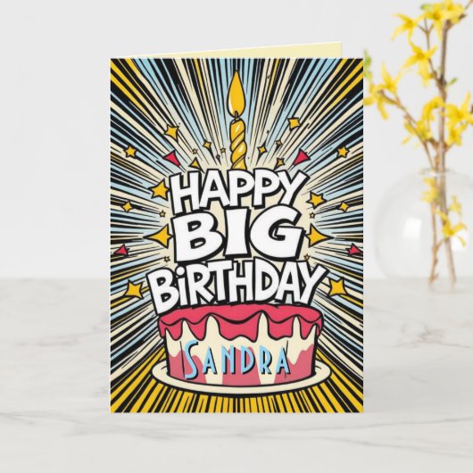 Ein sehr großer Geburtstag Karte (Gelbe Blume)