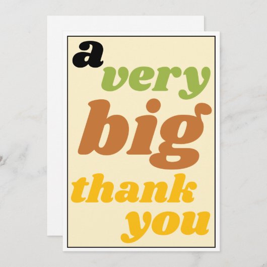Ein sehr großes danken Ihnen lässige Dankeskarte (Vorne/Hinten)