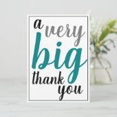 Ein sehr großes Dankeschön an Aquamarin Black Gray Dankeskarte (Stehend Vorderseite)