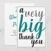 Ein sehr großes Dankeschön an Aquamarin Black Gray Dankeskarte (Vorne/Hinten)