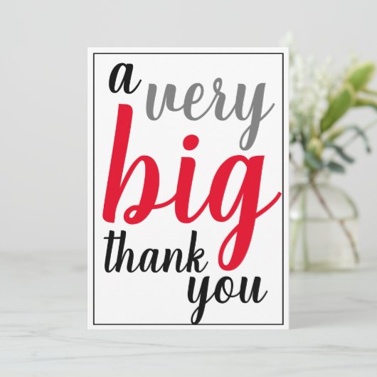 Ein sehr großes Dankeschön an Ihr Büro Wertschätzu Dankeskarte (Stehend Vorderseite)