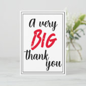 Ein sehr großes Dankeschön an Red Black Gerahmt We Dankeskarte (Stehend Vorderseite)