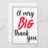Ein sehr großes Dankeschön an Red Black Gerahmt We Dankeskarte (Vorne/Hinten)