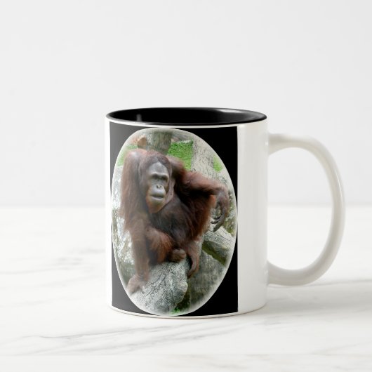 Ein sehr hübscher Orang-Utan Zweifarbige Tasse (Rechts)