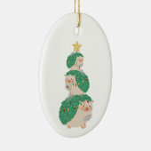 Ein sehr Igel Weihnachten Keramik Ornament (Rechts)