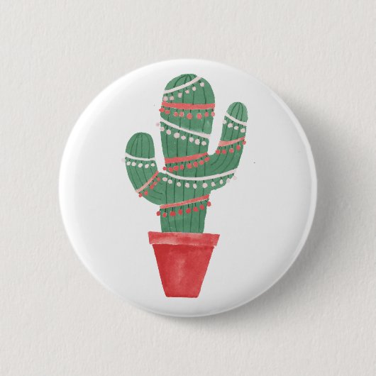 Ein sehr Kaktus-Weihnachtsbaum Button (Vorderseite)