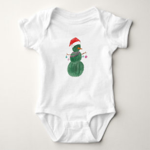 Ein sehr Kaktus-WeihnachtsSchneemann Baby Strampler