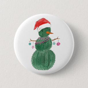 Ein sehr Kaktus-WeihnachtsSchneemann Button